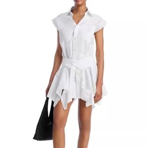 Alexander Wang Double Shirt Mini Dress White Sz 6